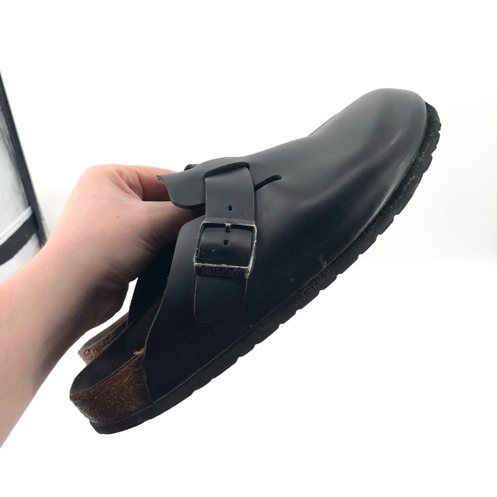 BIRKENSTOCK Boston Clog Smooth Black Leather 41 Slip On Comfort 10-10.5 Classic - Picture 13 of 14